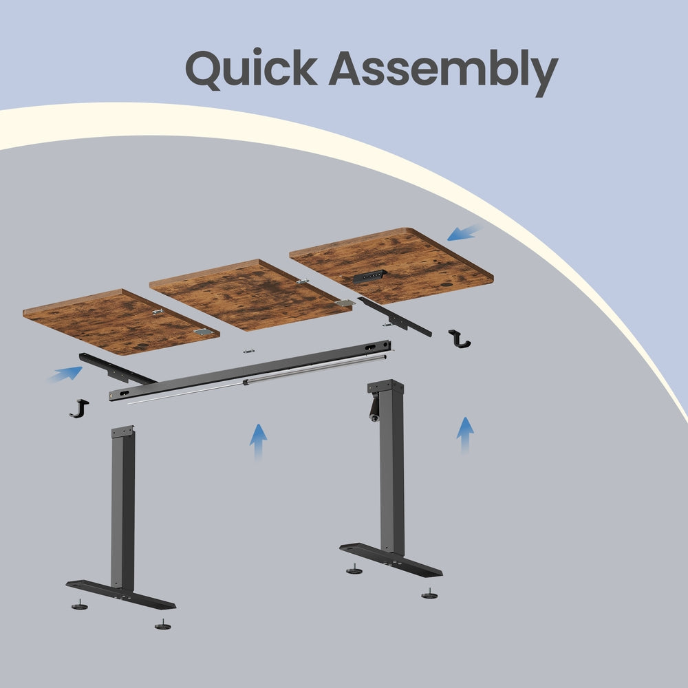 Electric Standing Desk - 120L - Steel - Height Adjustable
