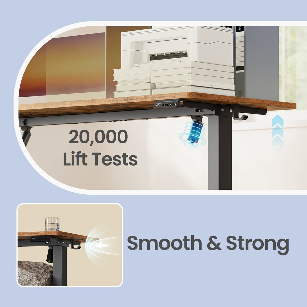 Electric Standing Desk - 120L - Steel - Height Adjustable