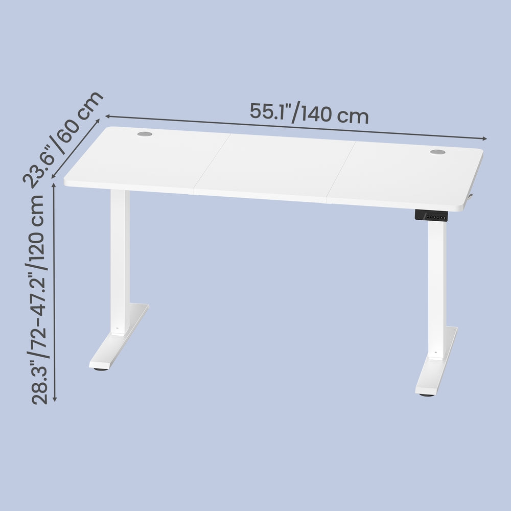 Height Adjustable Desk - 120L - Steel - Electric Operation