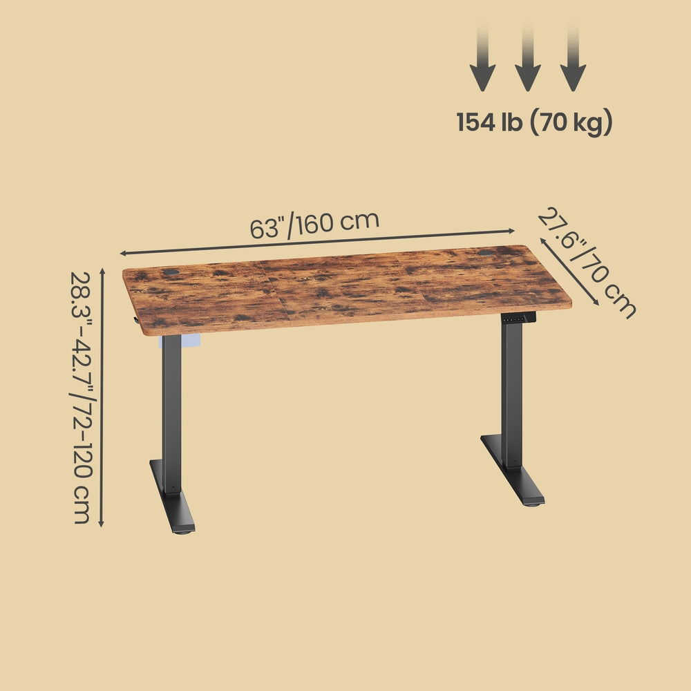 Electric Standing Desk - 120L - Steel - Height Adjustable