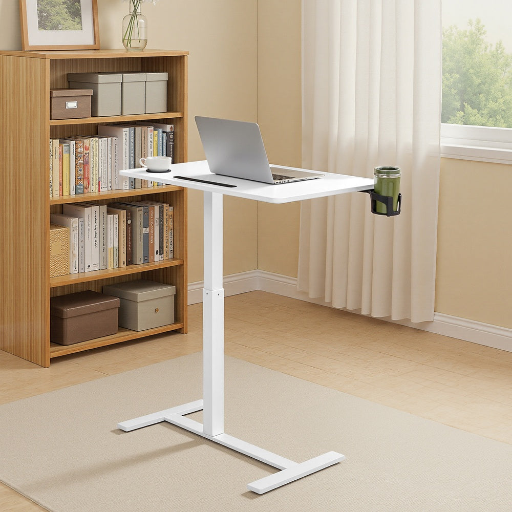 Rolling Adjustable Laptop Table - 70 x 40 - Steel - Height Adjustable