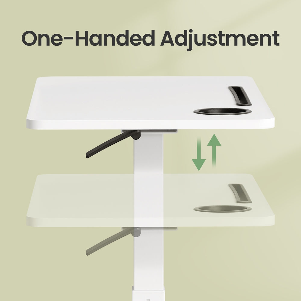 Rolling Adjustable Laptop Table - 70 x 40 - Steel - Height Adjustable