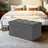 Ottoman Storage Bench - Linen-Look Fabric - Dark Grey
