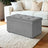 Ottoman Storage Bench - Linen-Look Fabric - Dark Grey