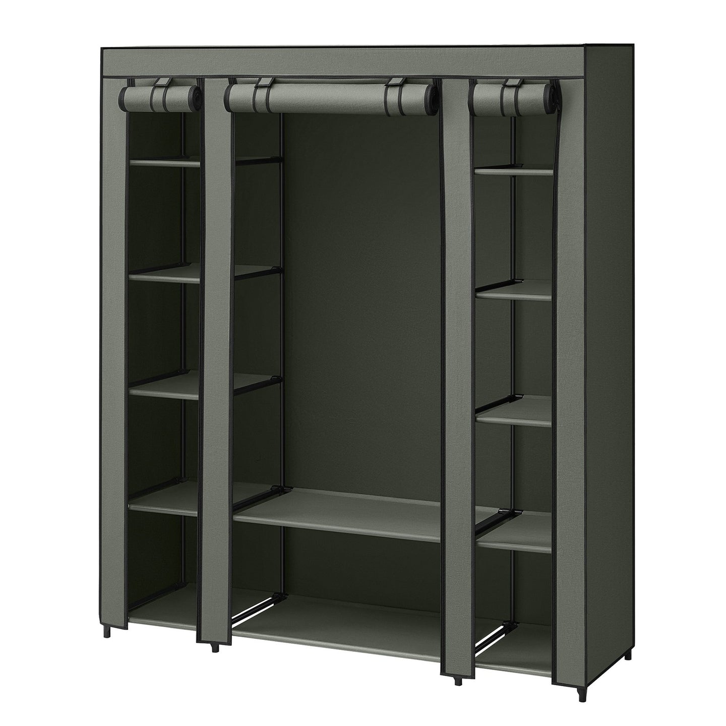 Closet Wardrobe - Fabric and Metal Tube - Laurel Green