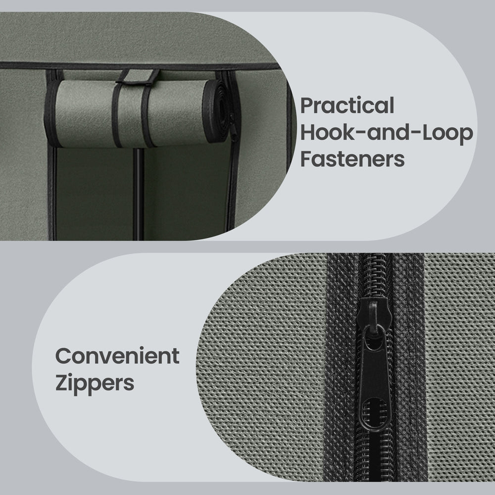 Closet Wardrobe - Fabric and Metal Tube - Laurel Green