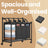 Rolling Laundry Sorter - Fabric - Black - With 4 Removable 35L Bags