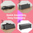 Storage Ottoman Bench - Fabric - Ink Black - Foldable with Storage and Plastic Legs