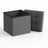 Set of 2 Storage Ottomans - Fabric - Dark Grey - Foldable Foot Rest Stools with Storage