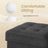 Set of 2 Storage Ottomans - Fabric - Dark Grey - Foldable Foot Rest Stools with Storage