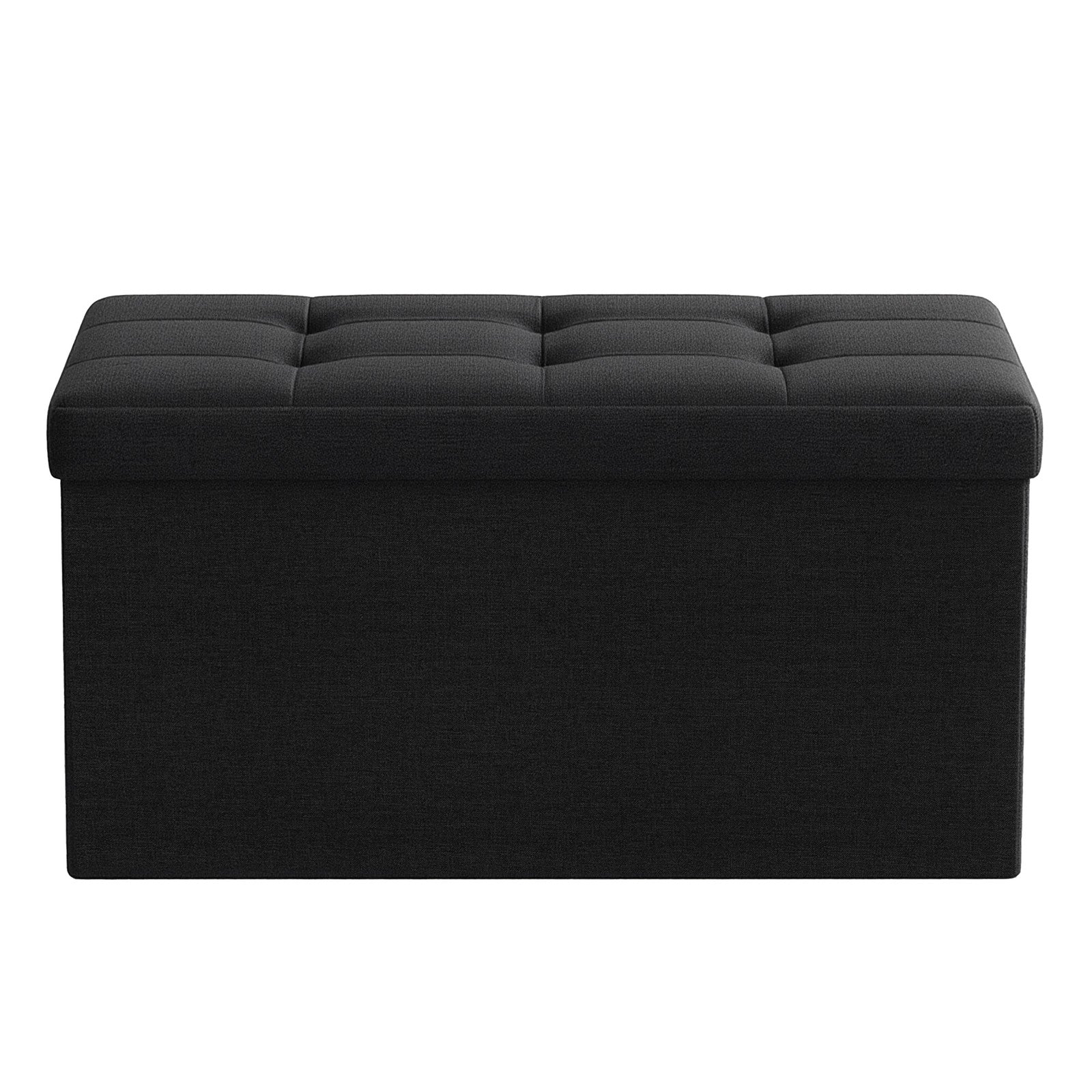 Storage Ottoman Bench - Fabric - Ink Black - Foldable with Storage