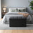 Storage Ottoman Bench - Fabric - Ink Black - Foldable with Storage