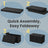 Storage Ottoman Bench - Fabric - Ink Black - Foldable with Storage