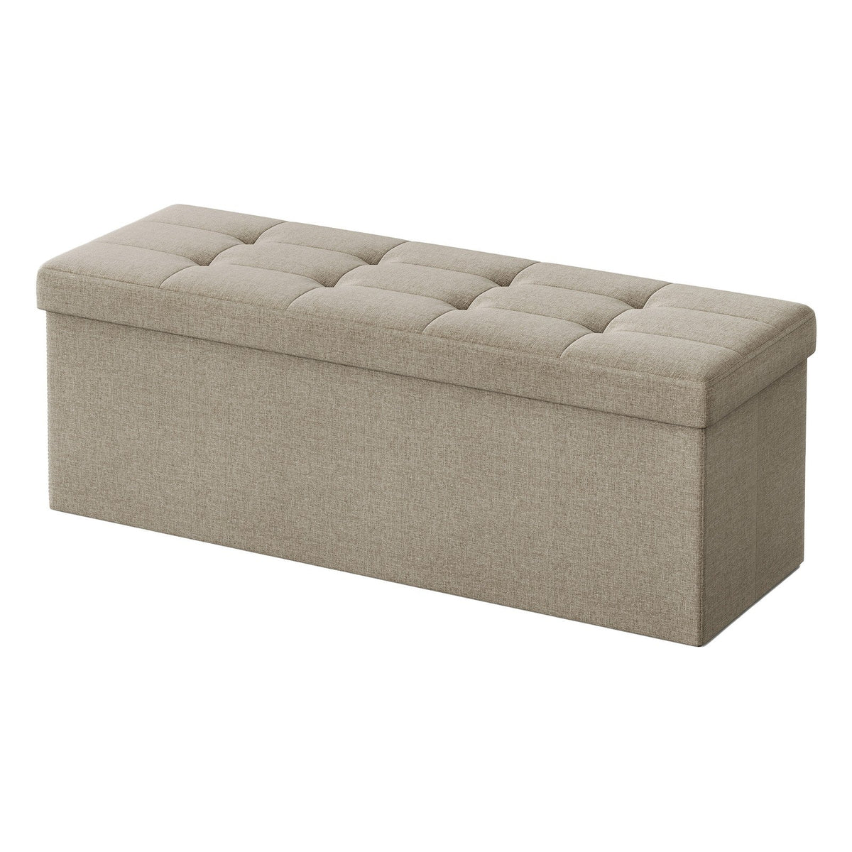 Storage Ottoman Bench - MDF and Linen-Look Fabric - Camel Brown