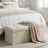 Storage Ottoman Bench - MDF and Linen-Look Fabric - White