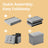 Foldable Storage Ottoman - Fabric - Dark Grey - Cube Foot Rest with 130 kg Capacity
