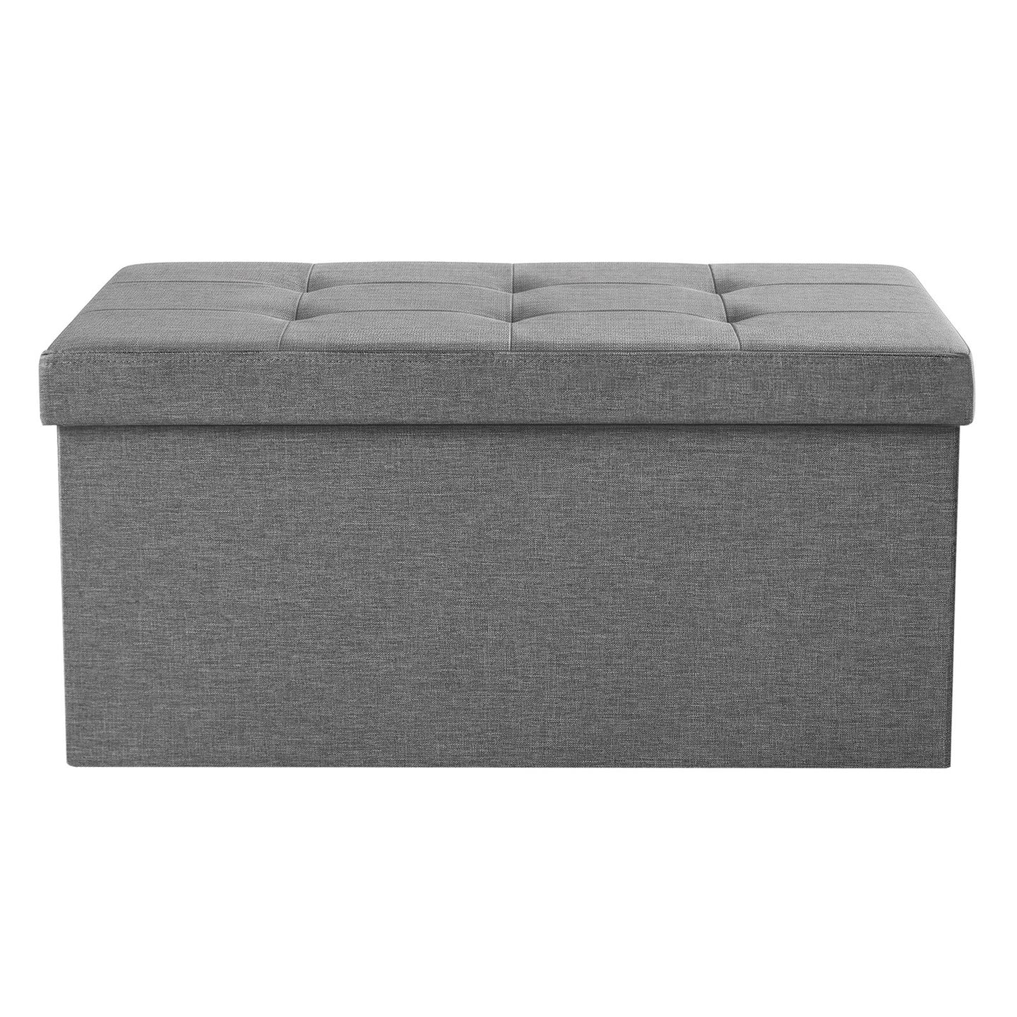 Storage Ottoman Bench - Fire Safety Linen Fabric - Dark Grey