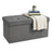 Storage Ottoman Bench - Fire Safety Linen Fabric - Dark Grey