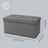 Storage Ottoman Bench - Fire Safety Linen Fabric - Dark Grey