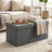 Storage Ottoman Bench - Fire Safety Linen Fabric - Dark Grey