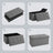 Storage Ottoman Bench - Fire Safety Linen Fabric - Dark Grey