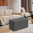 Storage Ottoman Bench - Fire Safety Linen Fabric - Dark Grey