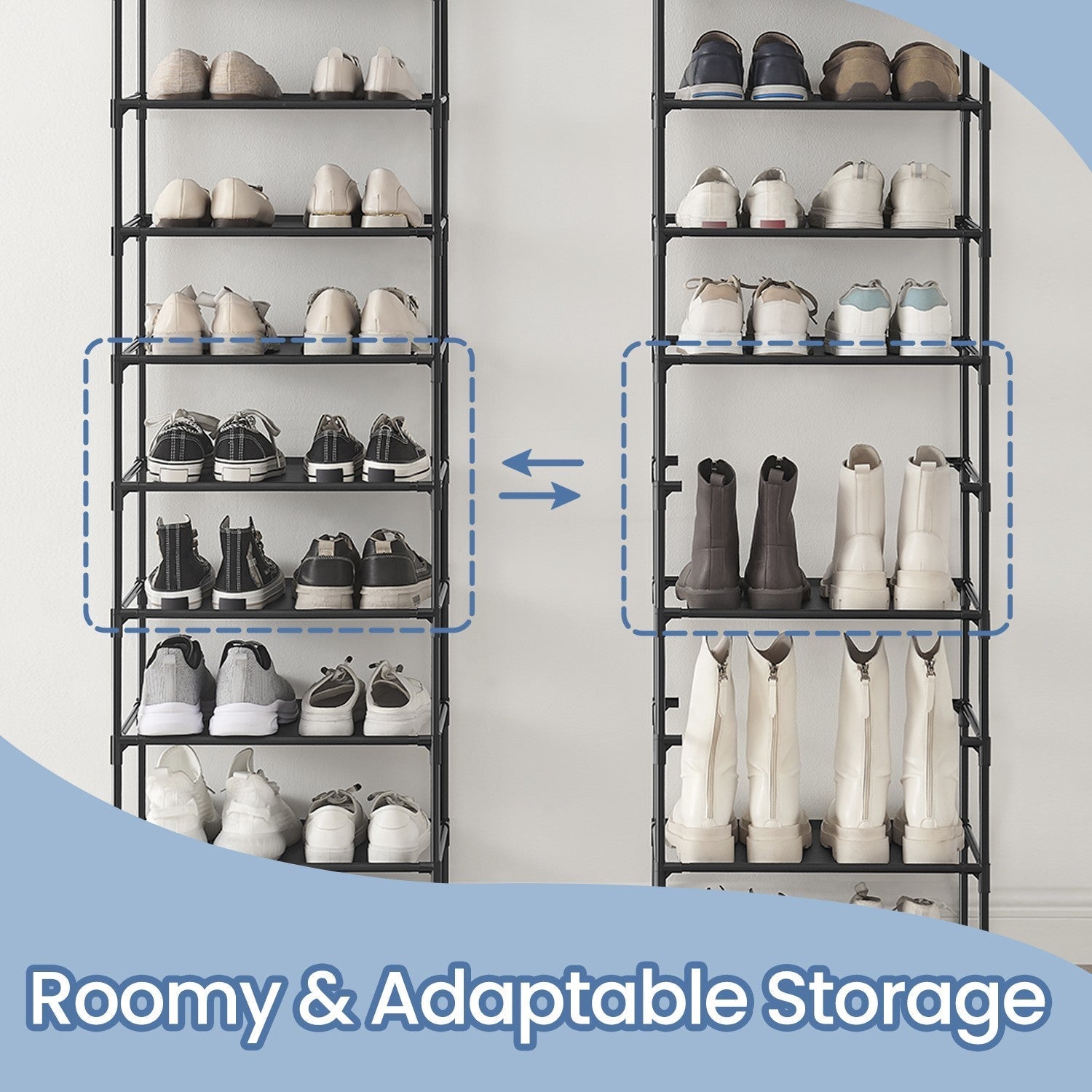 Shoe Rack - Metal Frame - Black