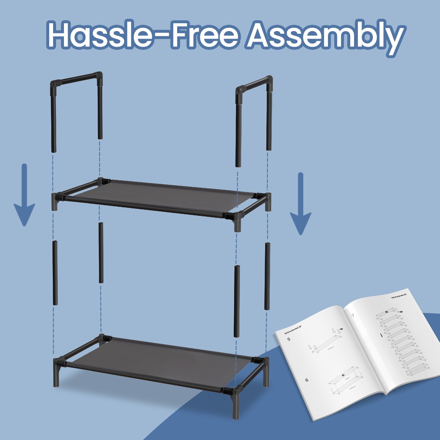 Shoe Rack - Metal Frame - Black