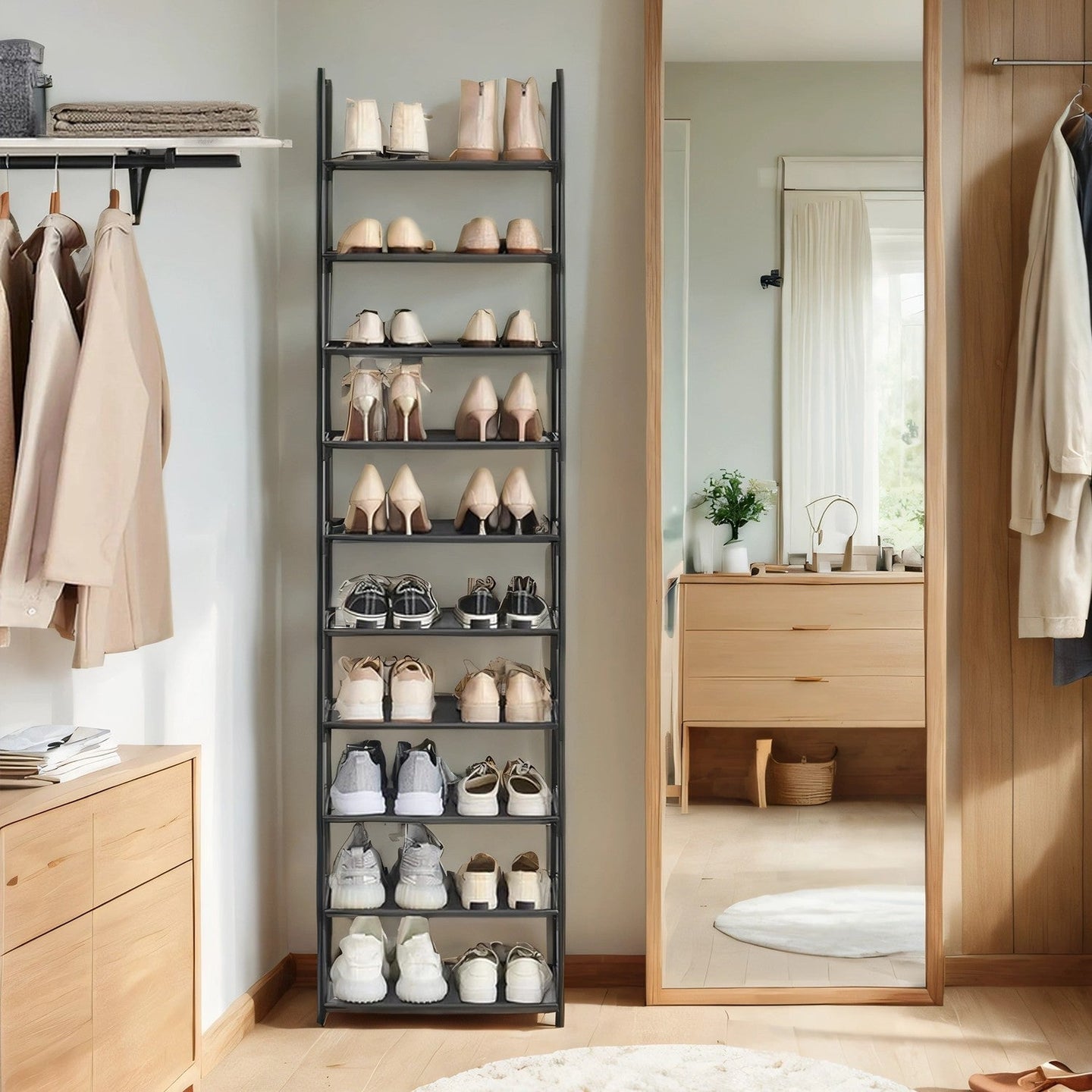 Shoe Rack - Metal Frame - Black