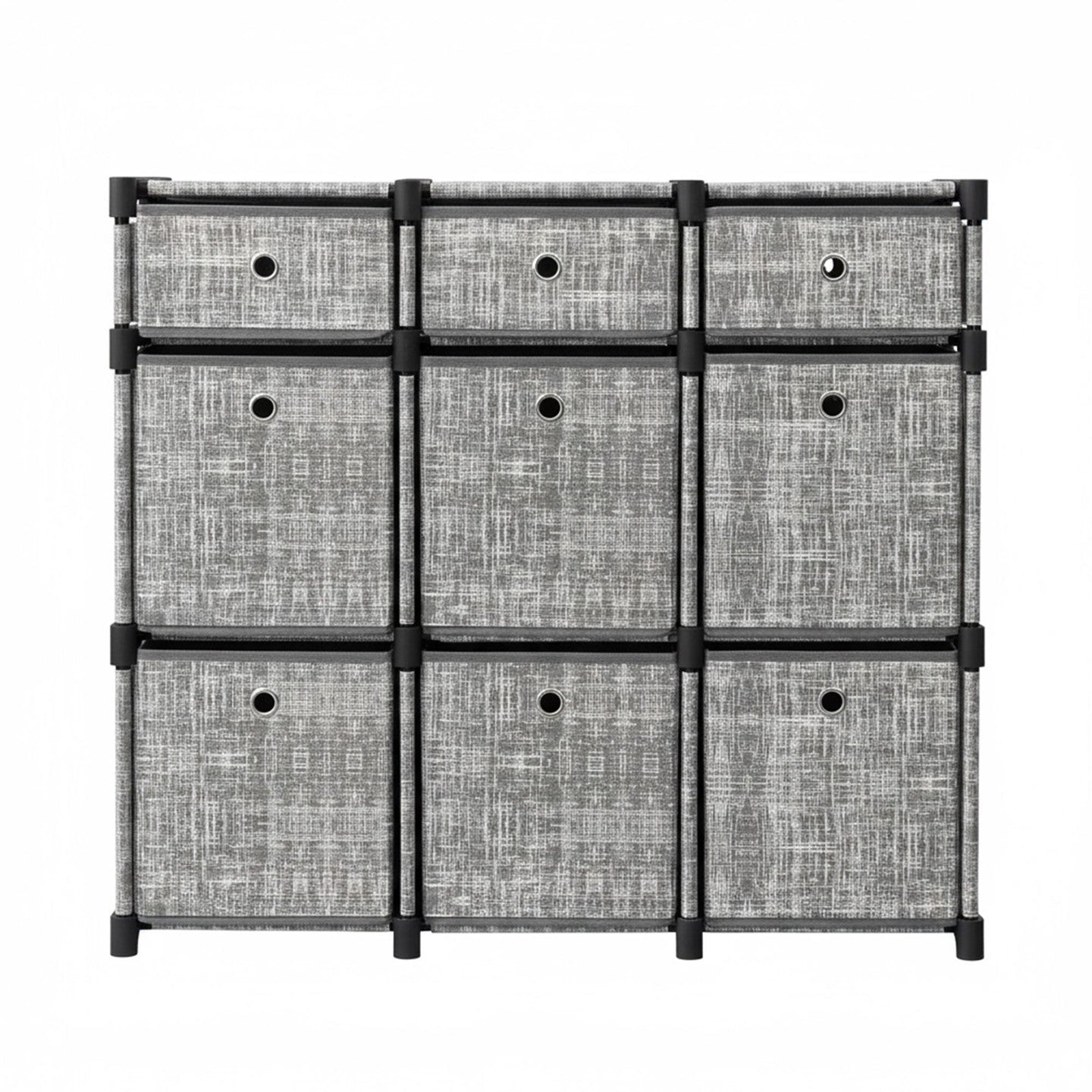 Cube Storage Shelf - Wood - Heather Grey - 9-Drawer Organizer for Living Room and Bedroom