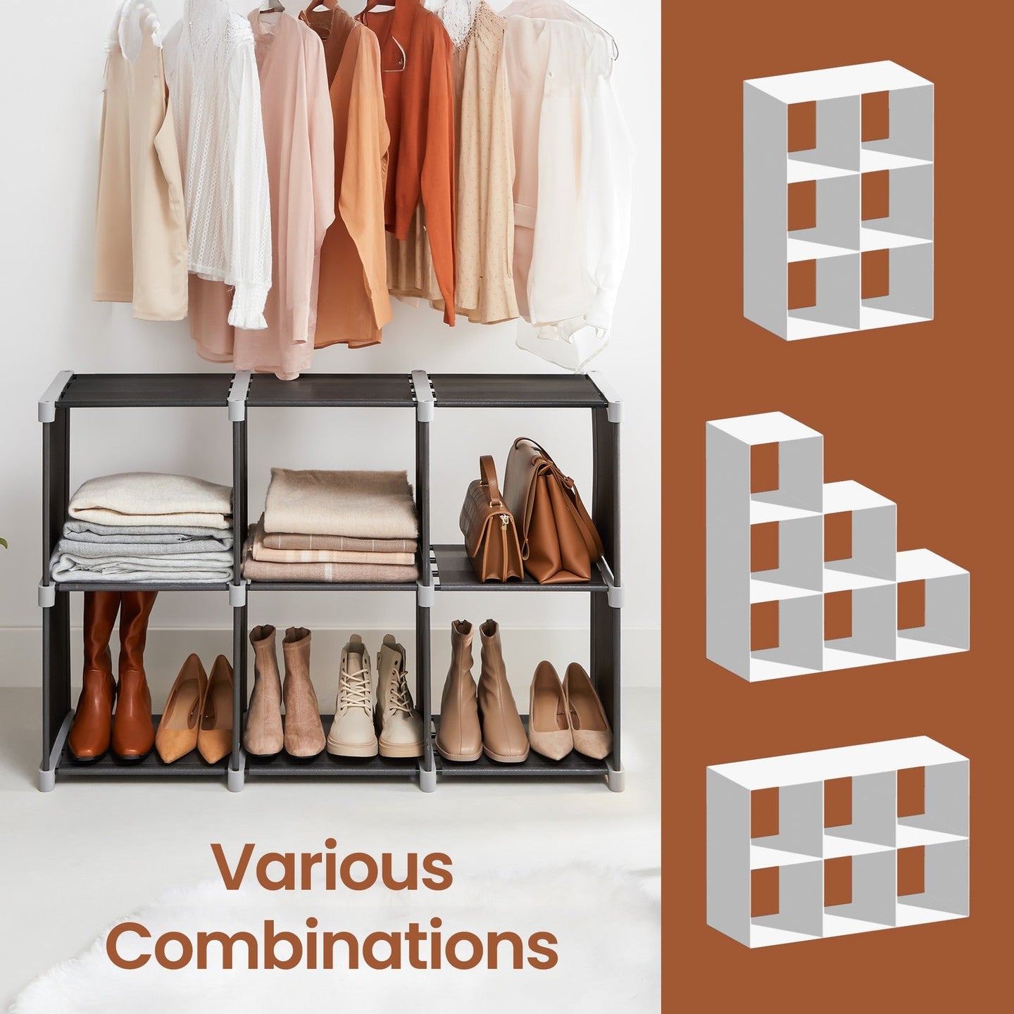 6-Cube Bookcase - 105L - Non-Woven Fabric - Maximum Load 48kg
