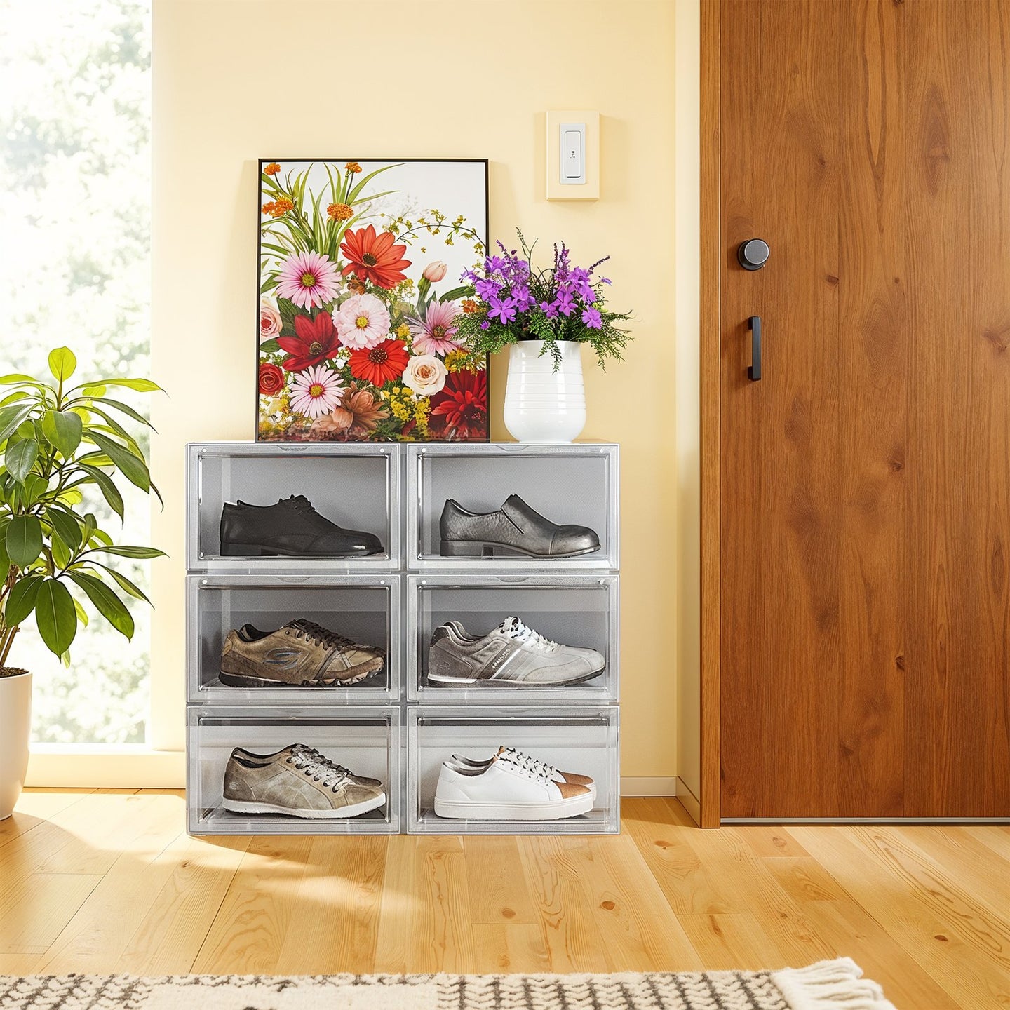 Pack of 3 Shoe Boxes - PP Body and PS Front Door - Transparent