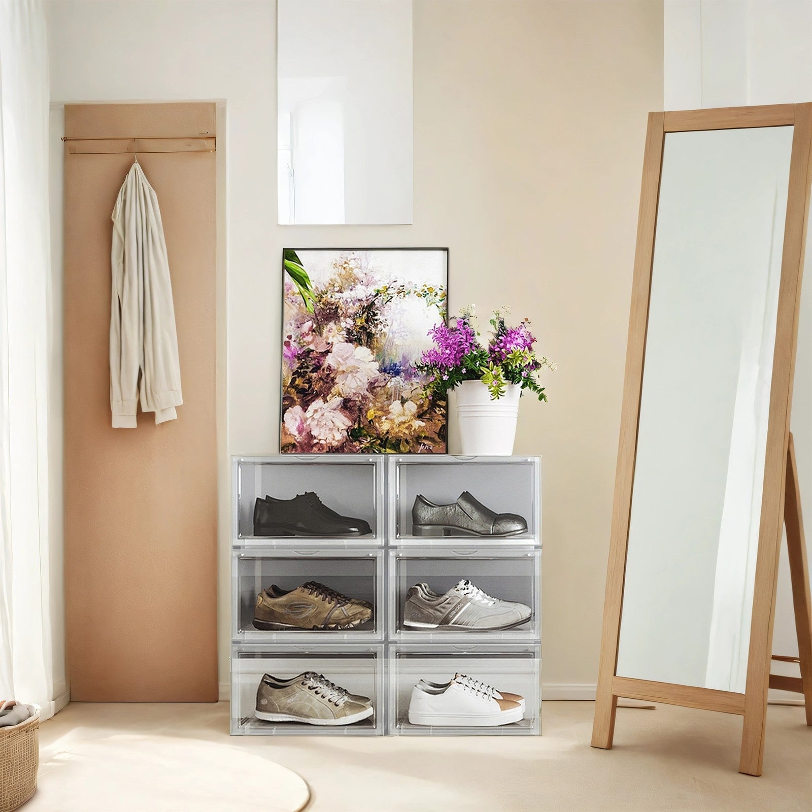 Pack of 3 Shoe Boxes - PP Body and PS Front Door - Transparent