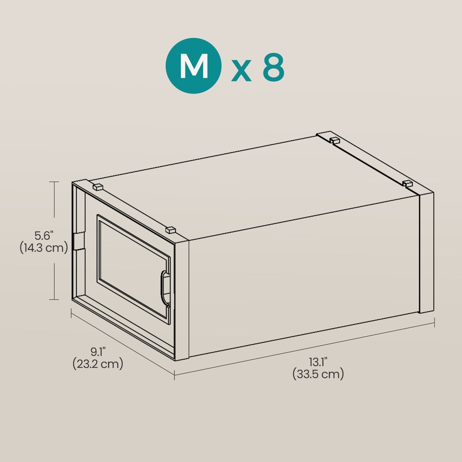 Stackable Shoe Boxes - Plastic - Transparent and White - Pack of 8