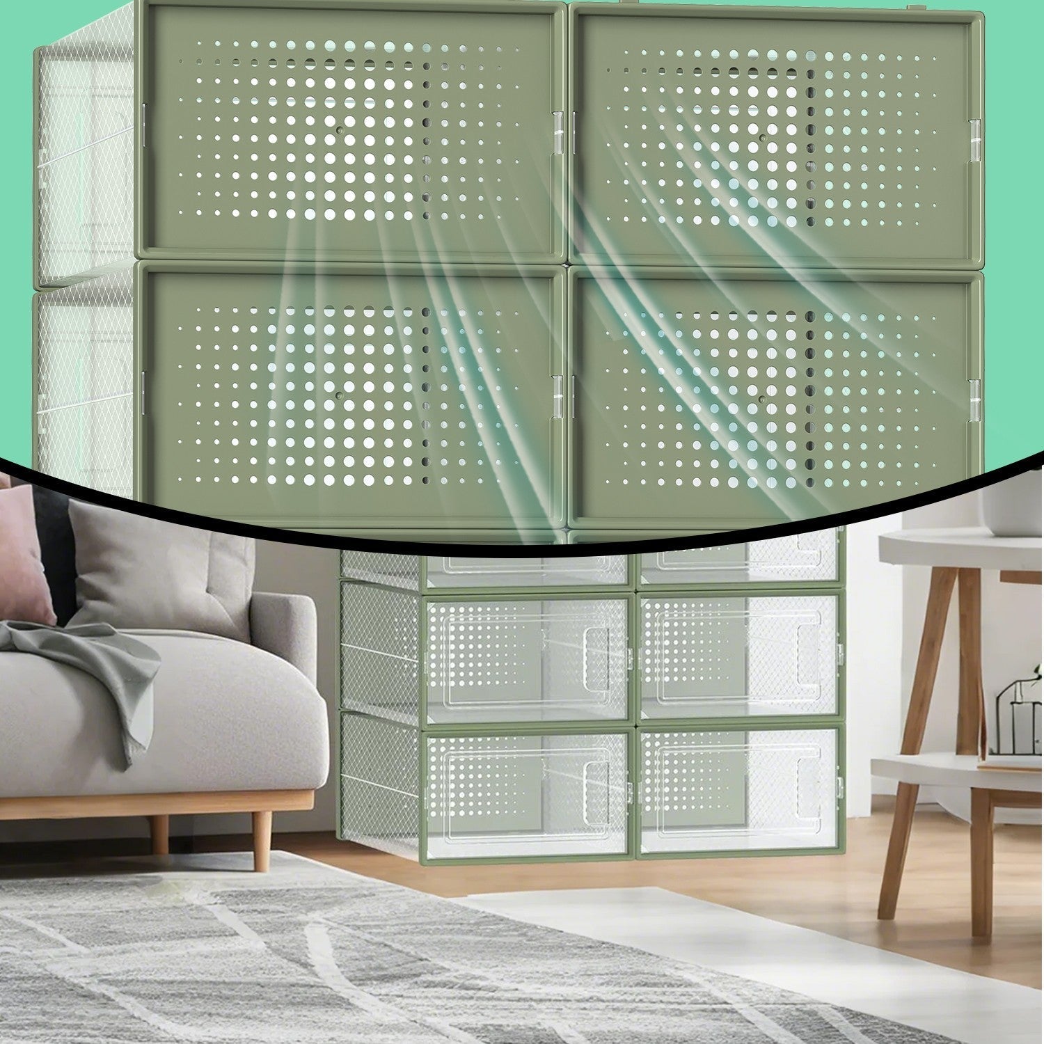 Shoe Storage Organizers - Pack of 12 - Transparent and White - Stackable Design