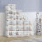 Pack of 18 Stackable Shoe Storage Organizers - Fits UK Size 13 - Transparent and White - Ideal for Space-Saving Organization