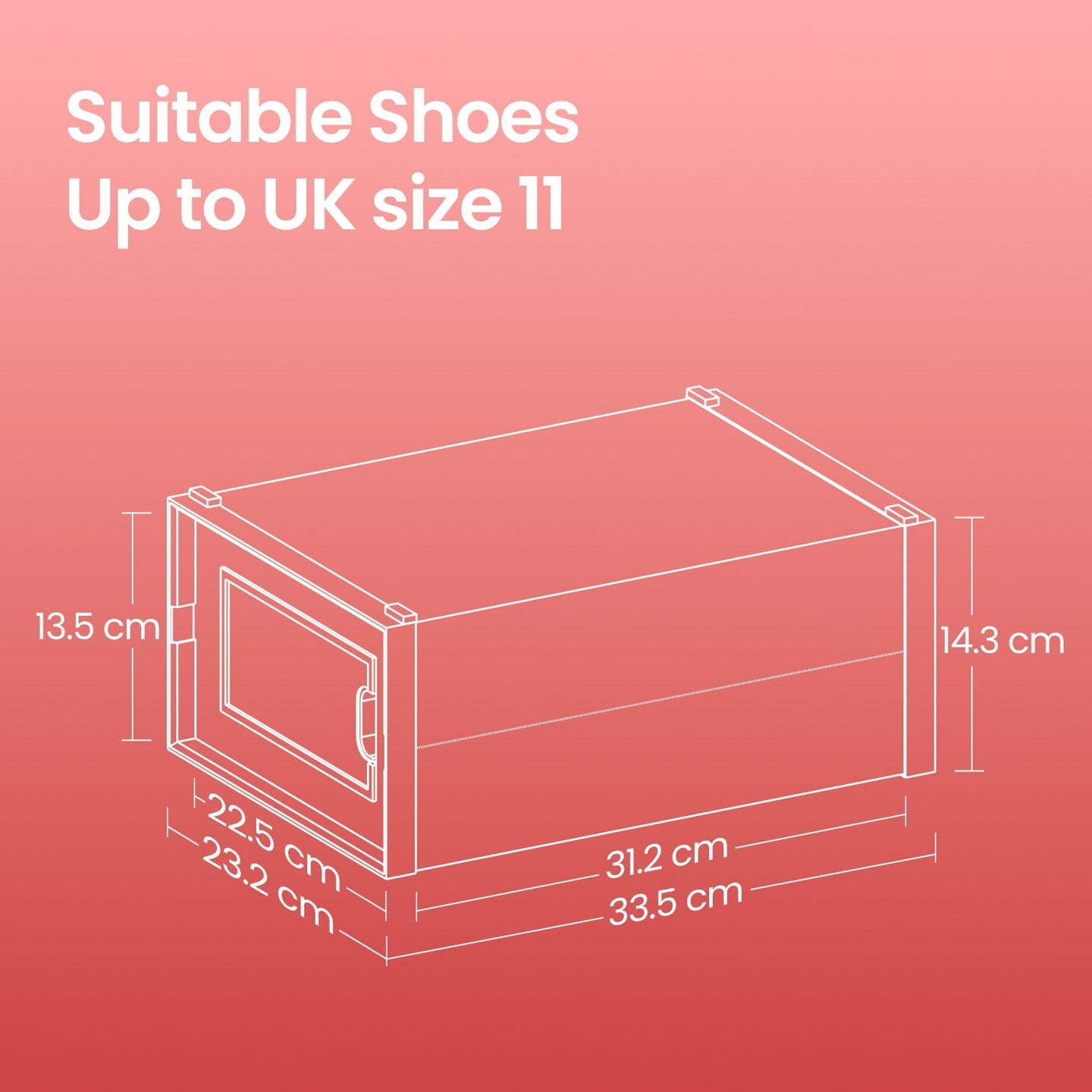 Shoe Storage Organizers - Plastic - Transparent and White - Stackable