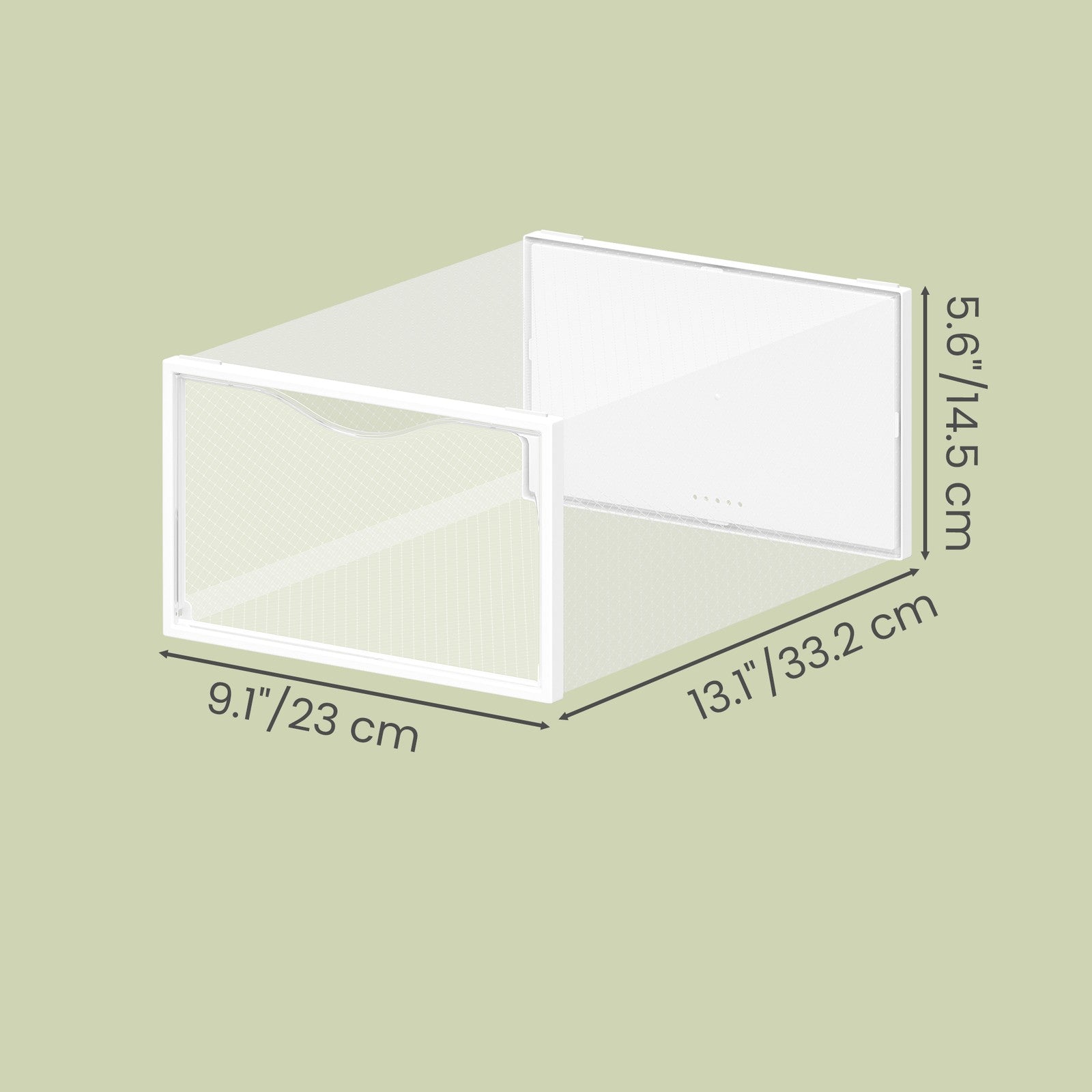 Shoe Storage Organizer - Set of 12 Stackable Boxes - Plastic - Transparent
