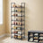 8-Tier Shoe Rack - Metal Frame - Grey - Multifunctional Organizer for 16-20 Pairs