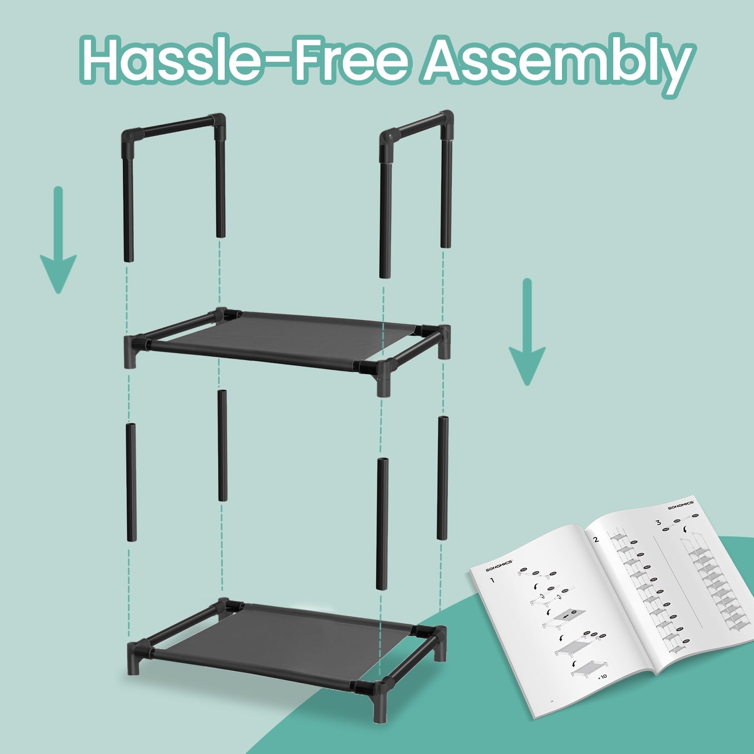 Shoe Rack - Metal Frame - Black - 10-Tier Space-Saving Shoe Storage Organizer