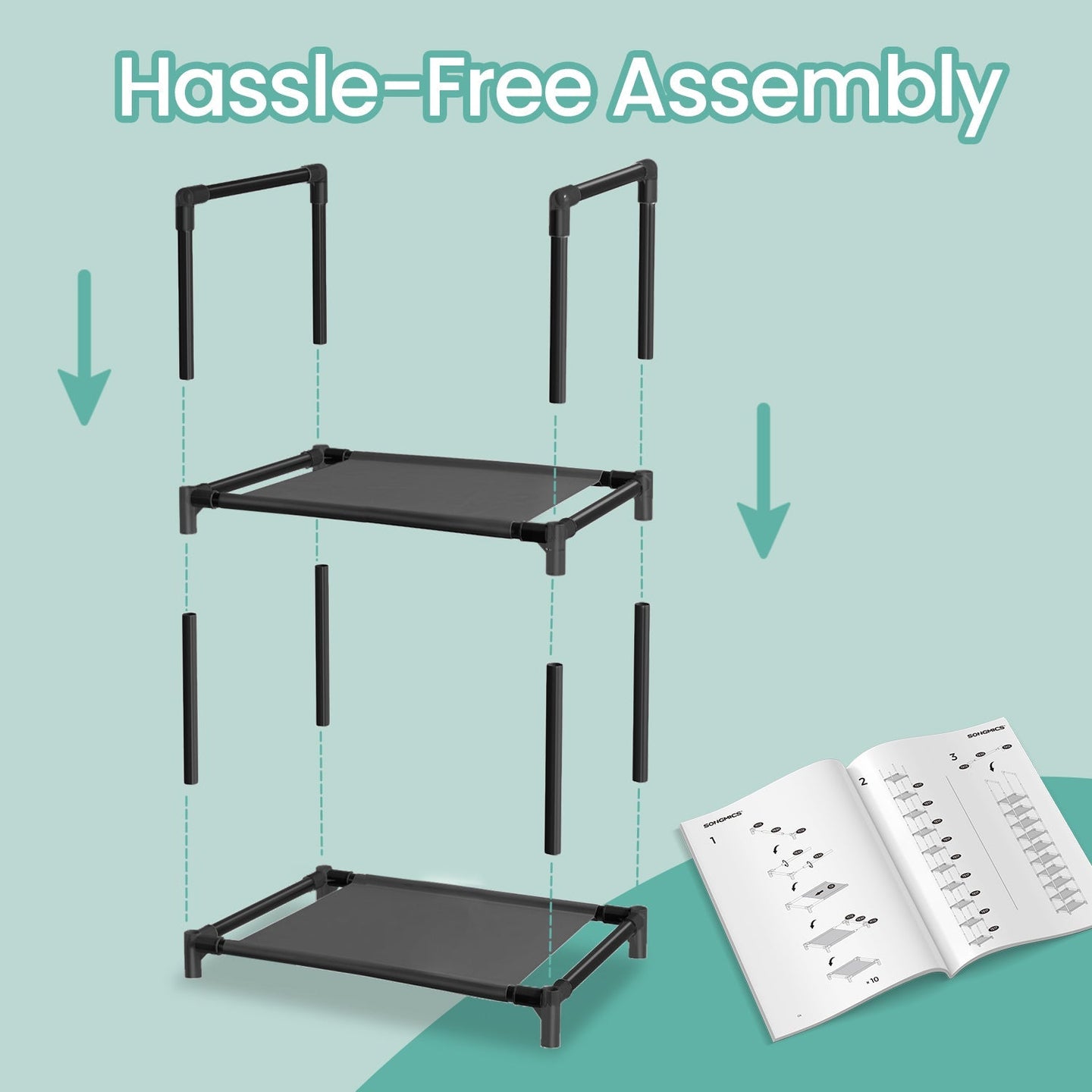 Shoe Rack - Metal Frame - Black - 10-Tier Space-Saving Shoe Storage Organizer