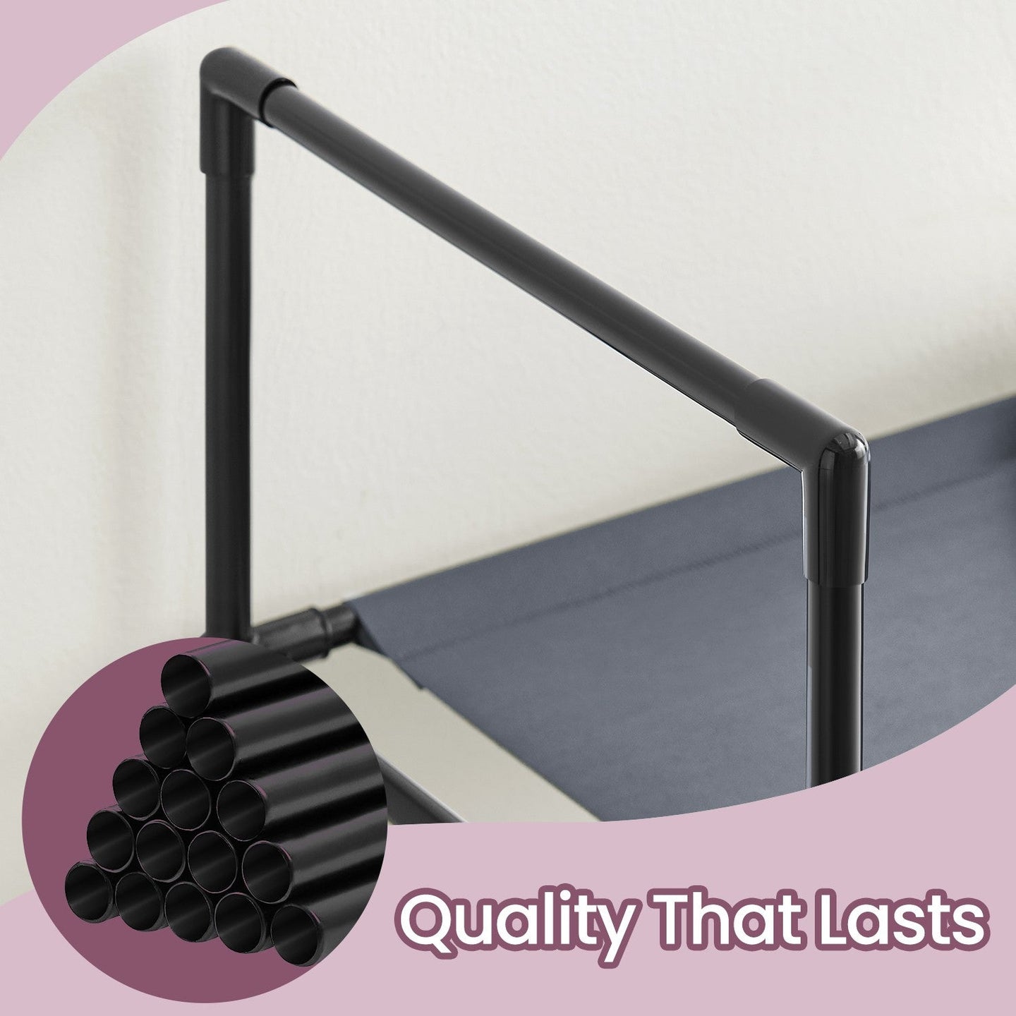 Shoe Rack - Metal Frame - Black - 10-Tier Space-Saving Shoe Storage Organizer