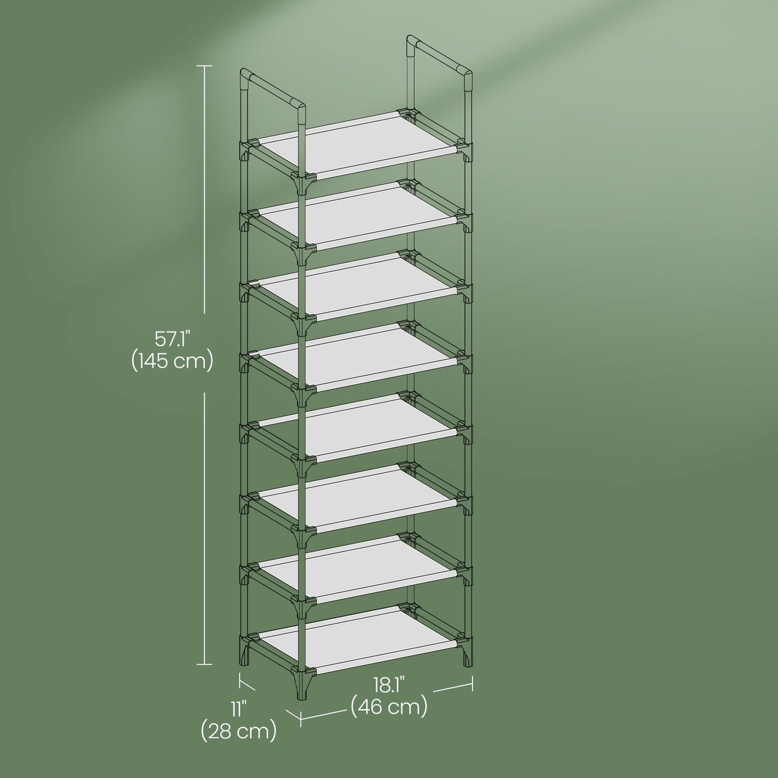 Shoe Rack - 8-Tier - Iron - Lightweight Design
