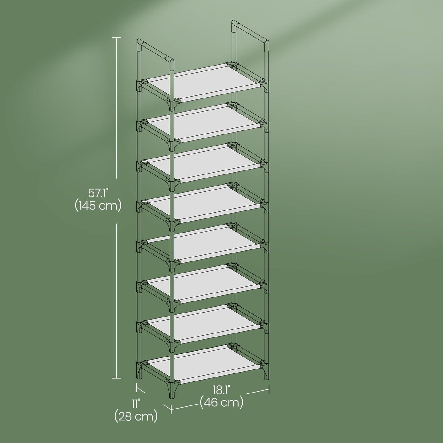 Shoe Rack - 8-Tier - Iron - Lightweight Design