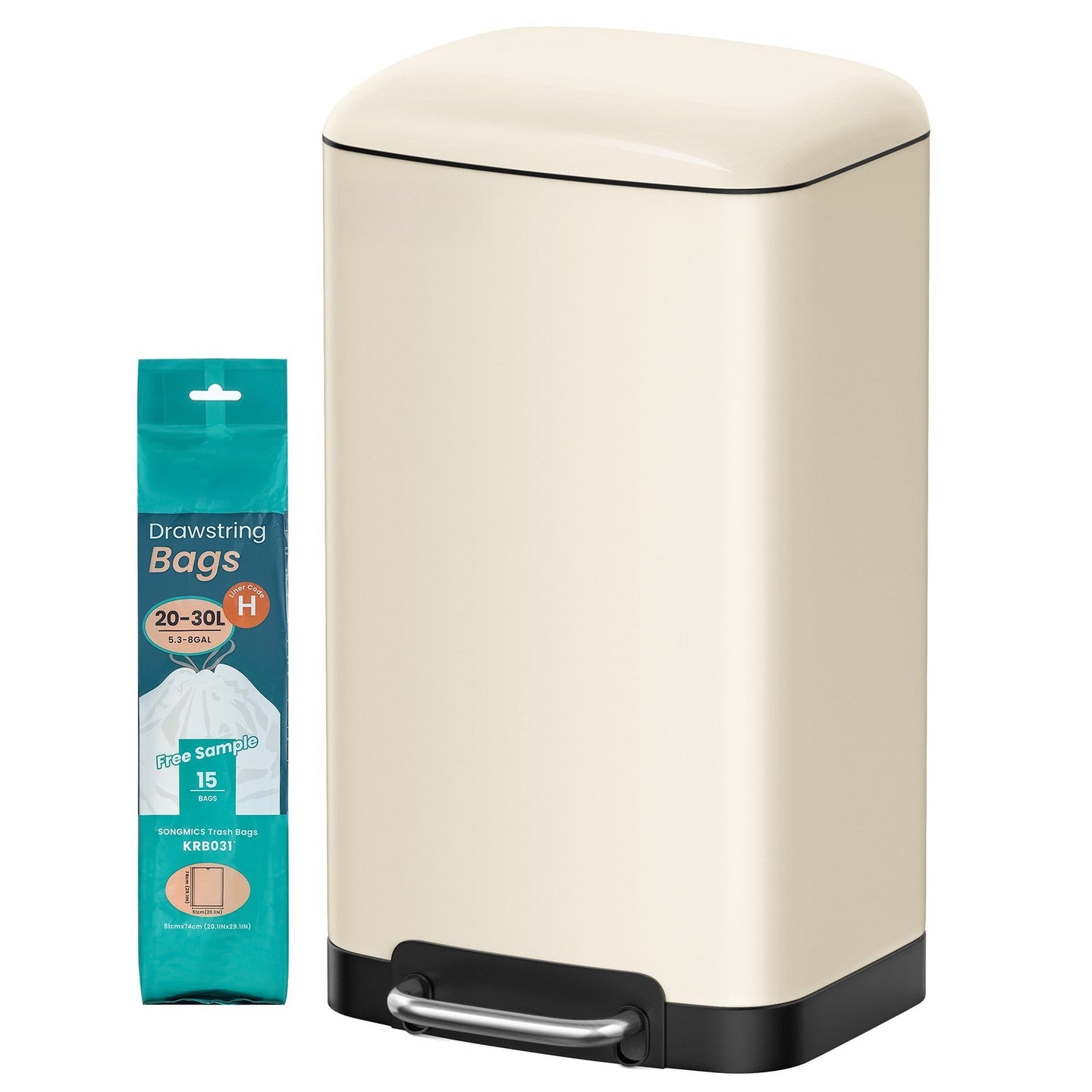 Pedal Bin - Stainless Steel - Silver - 30L Capacity with Soft Close Lid