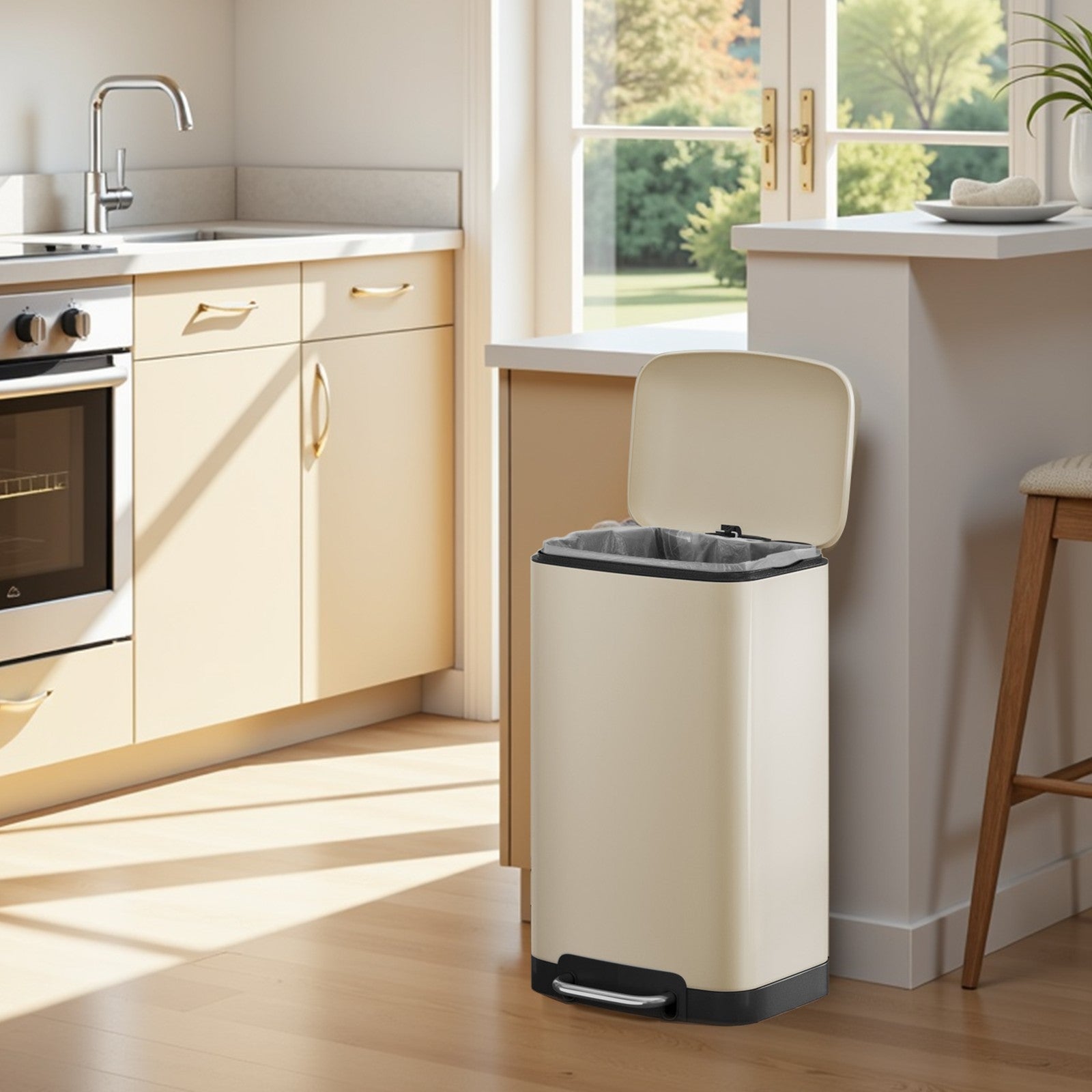 Pedal Bin - Stainless Steel - Silver - 30L Capacity with Soft Close Lid