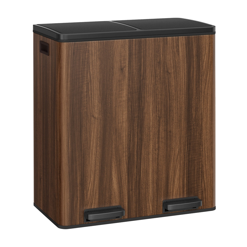 Slim Pedal Bin - Steel - Silver - 10L Capacity with Removable Inner Bucket and Slow Close Feature