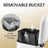 Slim Pedal Bin - Steel - Silver - 10L Capacity with Removable Inner Bucket and Slow Close Feature