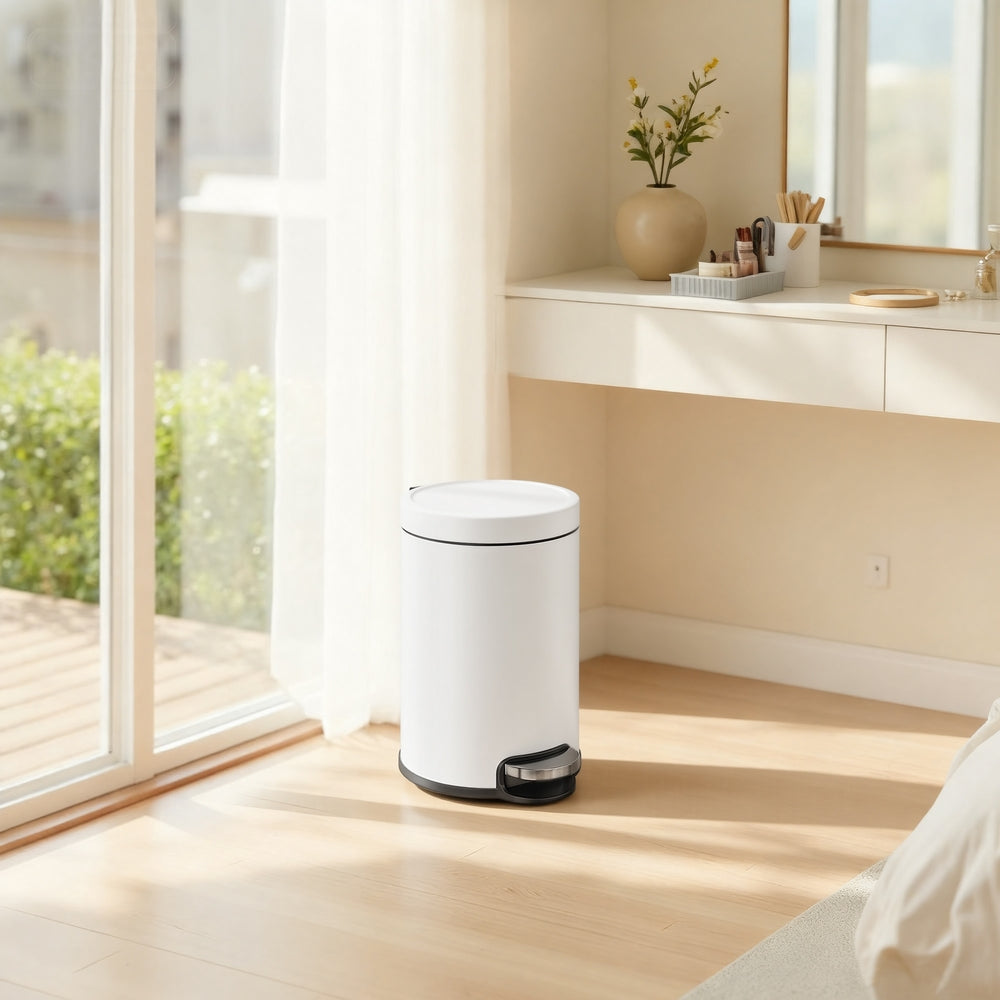Small Trash Bin - 3L - Steel - Pedal Operated