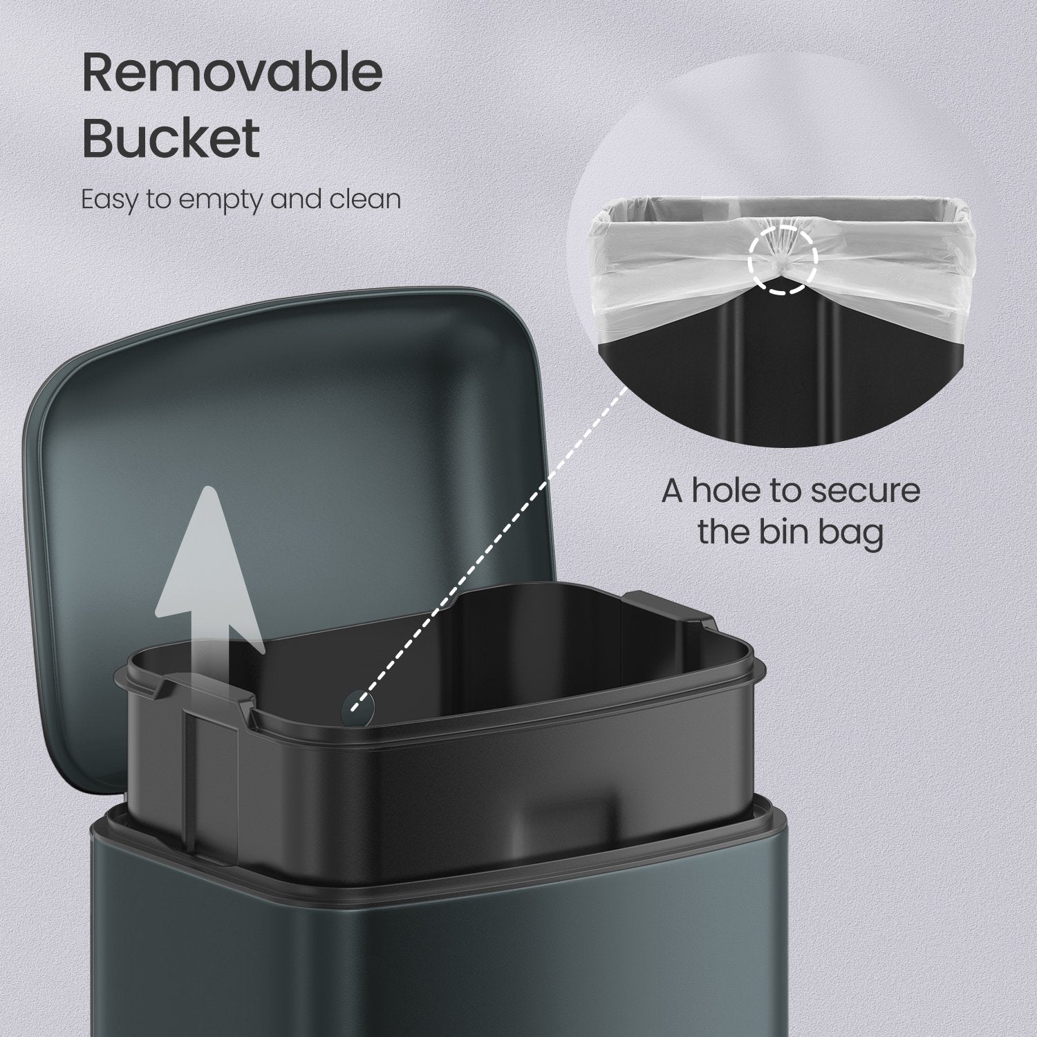 Kitchen Trash Can - 30L - Stainless Steel - Soft Close Lid
